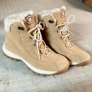 Timberland Women's Canard Resort Hiking Boots Tan Suede Sherpa sz 8M